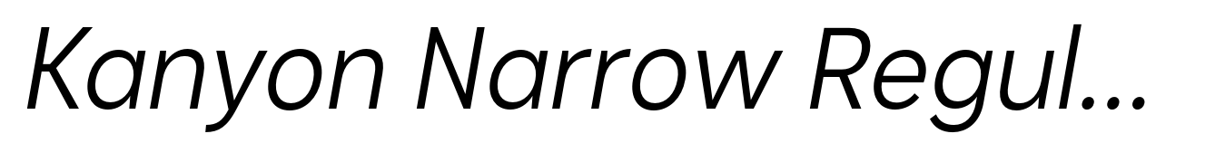 Kanyon Narrow Regular Italic